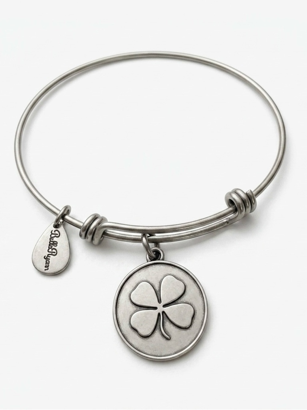 Bella Ryann Four Leaf Clover Vintage Charm Bangle Bracelet
